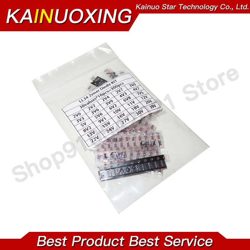 Ll34 smd 30 Werte * 10 stücke = 300 stücke Zenerdiode sortiert Kit 1/2w 2v-39v original neu Image