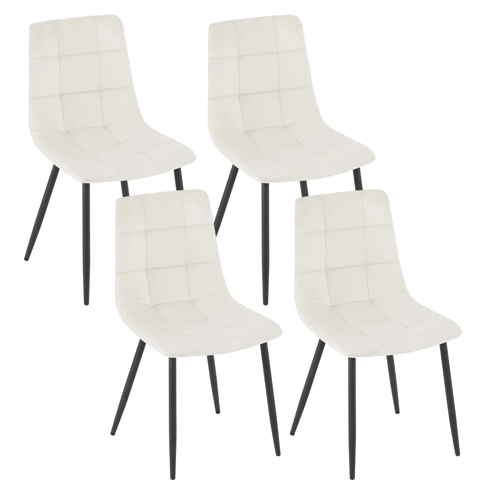 WOLTU 4 Stück/Set Esszimmerstühle mit Akzent, ergonomische Küchenstühle, samtgepolsterter Freizeitstuhl mit verstellbaren Fuß, Rückenlehne