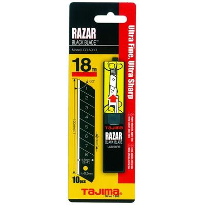 Razar Black Cutterklingen 18 Mm Spender Mit 10 Klingen Sb-Karte - Tajima Image
