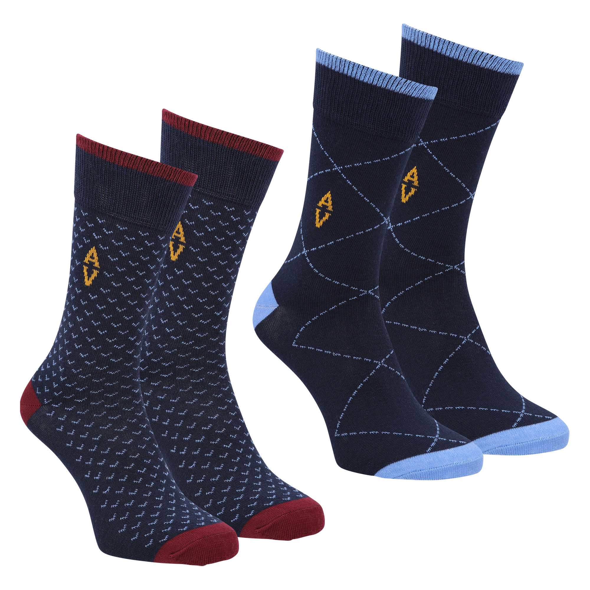 Aston Villa 2 Pack Dress Socks - Navy - Adults Image