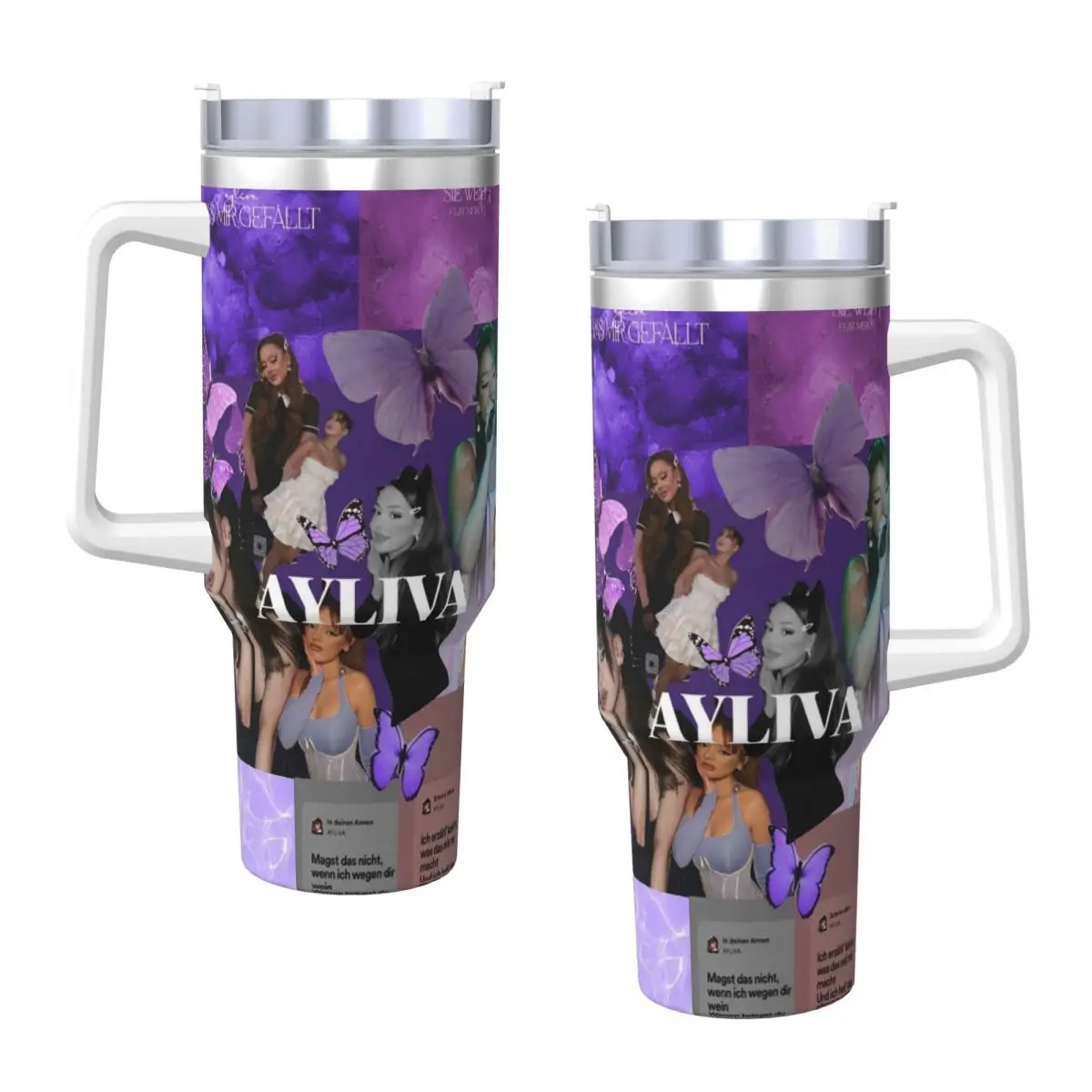 Ayliva Collage Merchandise Tour 2025, Thermobecher, isolierte Heißgetränke, Becher, Tasse, Reise-Design, Wasserflasche Image
