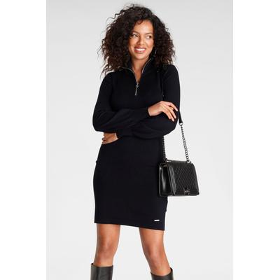 Strickkleid LAURA SCOTT, Damen, Gr. 34, N-Gr, schwarz, Strick, Obermaterial: 70% Viskose, 30% Polyamid, unifarben, clean, feminin, figurbetont kurz, Langarm Bündchen, Kleider, kurzes Kleid, femininer Look, aus Strickstoff, langärmlig Image
