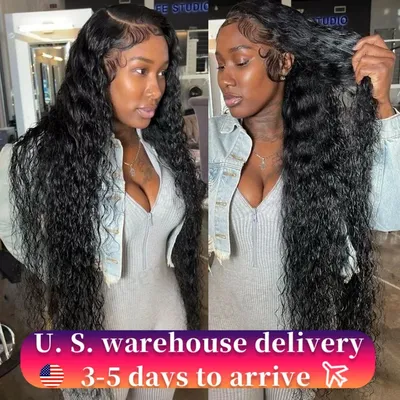 28 Inch Deep Wave Lace Front Wigs Human Hair Pre Plucked 13x4 HD Transparent Lace Frontal Human Hair