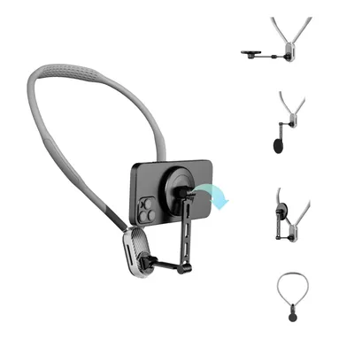 Magnetic Mobile Phone Holder - Hands-Free Neck Mount, First-Person Perspective Recording,