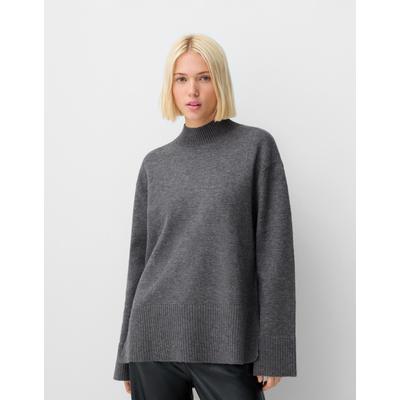 Bershka High Neck Sweater Women L Dark Grey