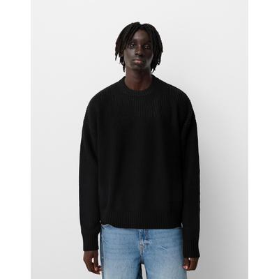 Bershka Purl Knit Jumper Men L Black