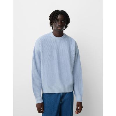 Bershka Purl Knit Jumper Men Xs Blue