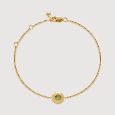 Gold August Birthstone Chain Bracelet Peridot