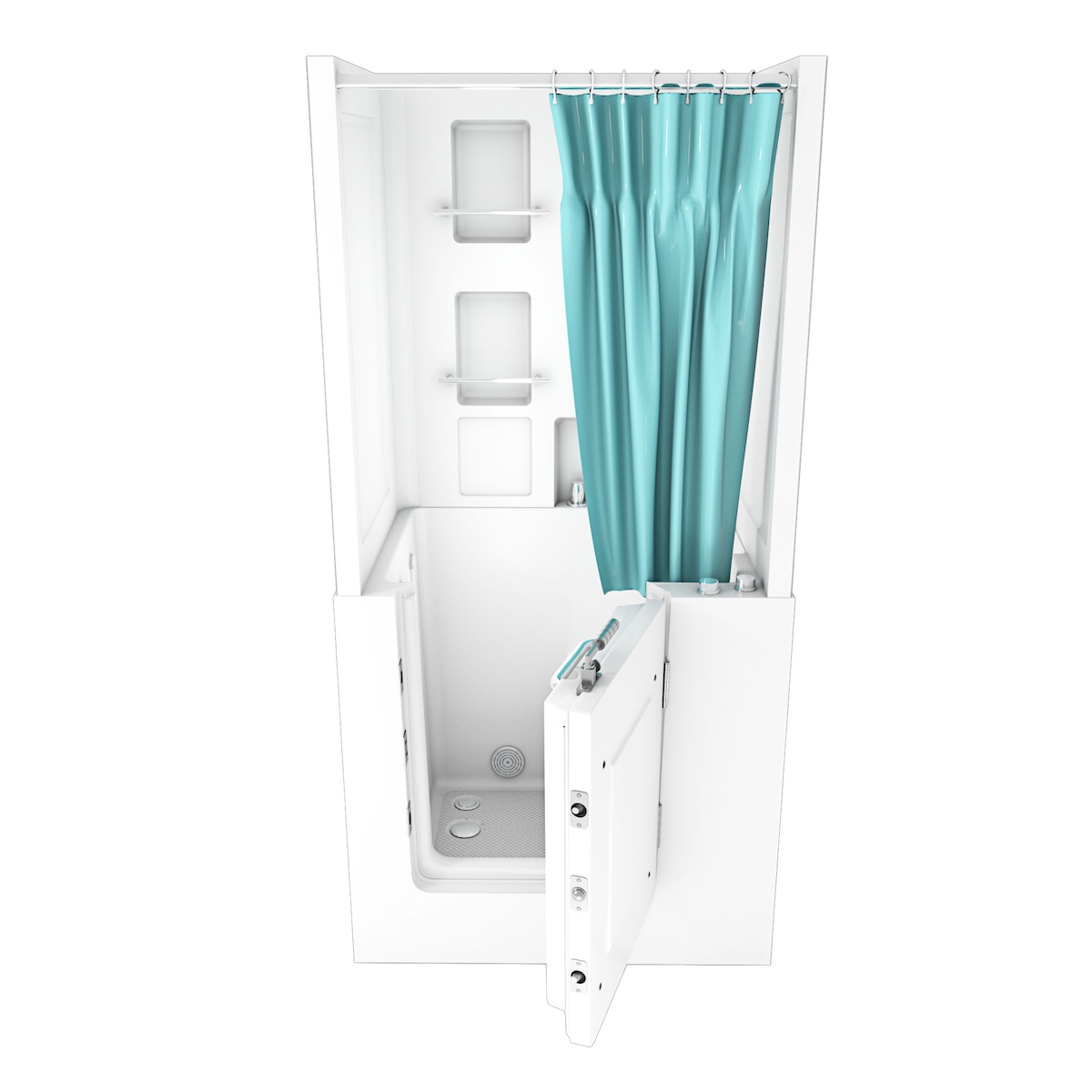 AcquaVapore Seniorendusche und Kombination Wanne mit Whirlpool S02D-WP-TH-A-R 78x100x205cm Image