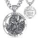 EUDORA Harmony Ball S925 Sterling Silver St Christopher Medal Saint Christopher Necklace for Women Men, Mens St Christopher Necklaces Amulet Pendant Religious Christian Jewelry Gifts, 22"+2"