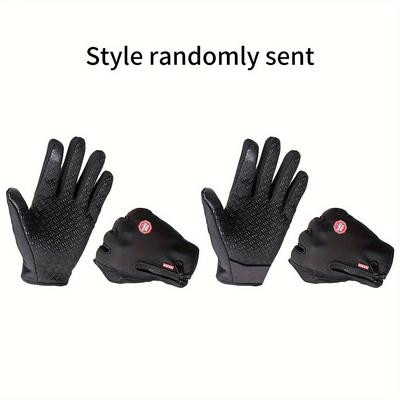 TEMU 1pair Men's Winter Warm Screen Gloves, Spandex Material Gloves - For Gifts