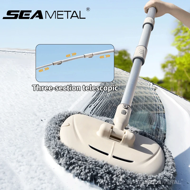 Seametal Auto wasch mopp skalierbare Langgriff-Reinigungs bürste Chenille Ultra Soft Car Detail lierung Wasch mopp Stauben tfernung sauberes Werkzeug Image