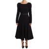 Mid-Calf Woll-Etuikleid mit offenem Rucken