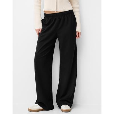 Bershka Straight-Leg Trousers Women Xs Black