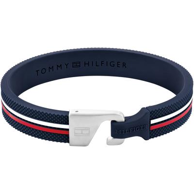 Armband TOMMY HILFIGER "CLARK, 2790606, 2790607", blau (blau, weiß, rot, edelstahlfarben), Armbänder, Herren, Silikon-Edelstahl, Silikon, Edelstahl Image