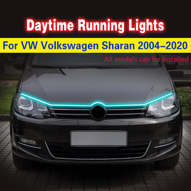 Für VW Volkswagen Sharan 2004-2020 12V LED DRL Tagfahrlicht Wasserdicht Flexible Dekorative Umgebungslampe Lichtleiste