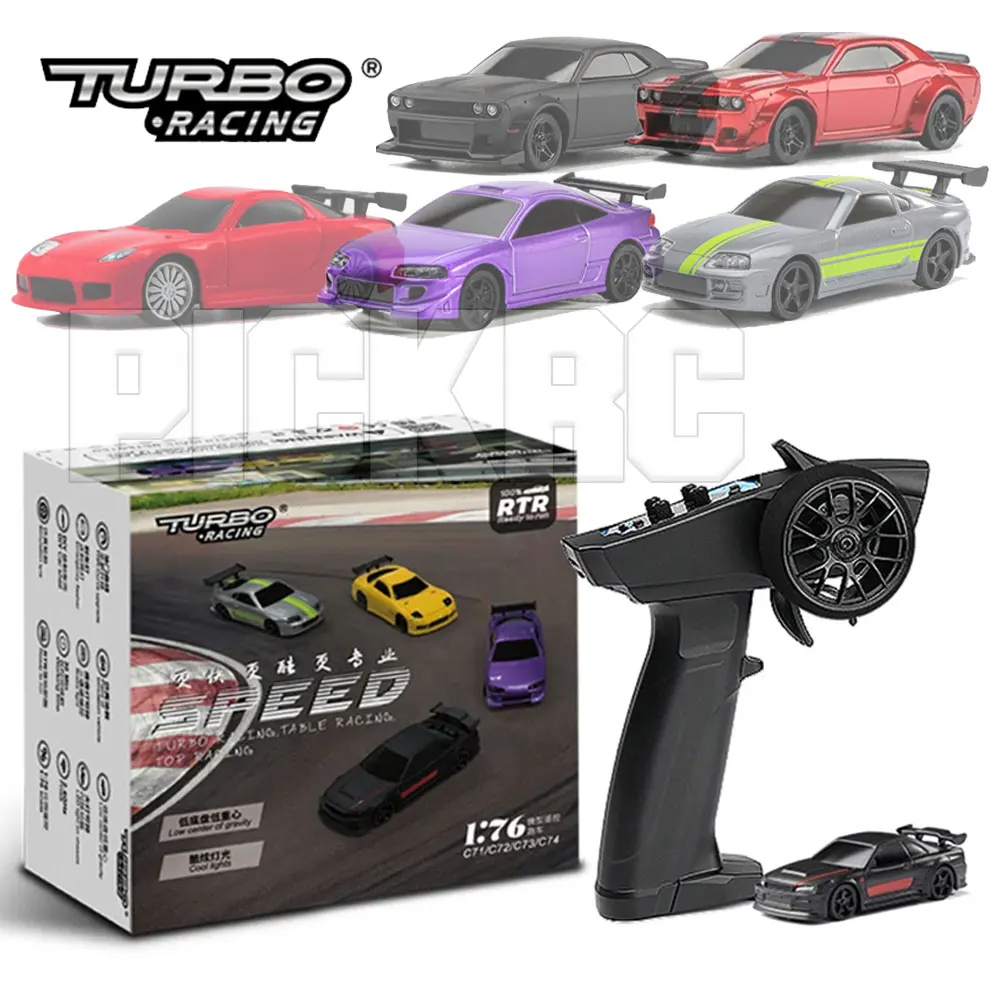 Turbo Racing 1:76 C71 C72 C73 C74 C75 RC Flat Running Racing On-Road-Auto Vollproportional Mini Simulation Erwachsene Kinderspielzeug