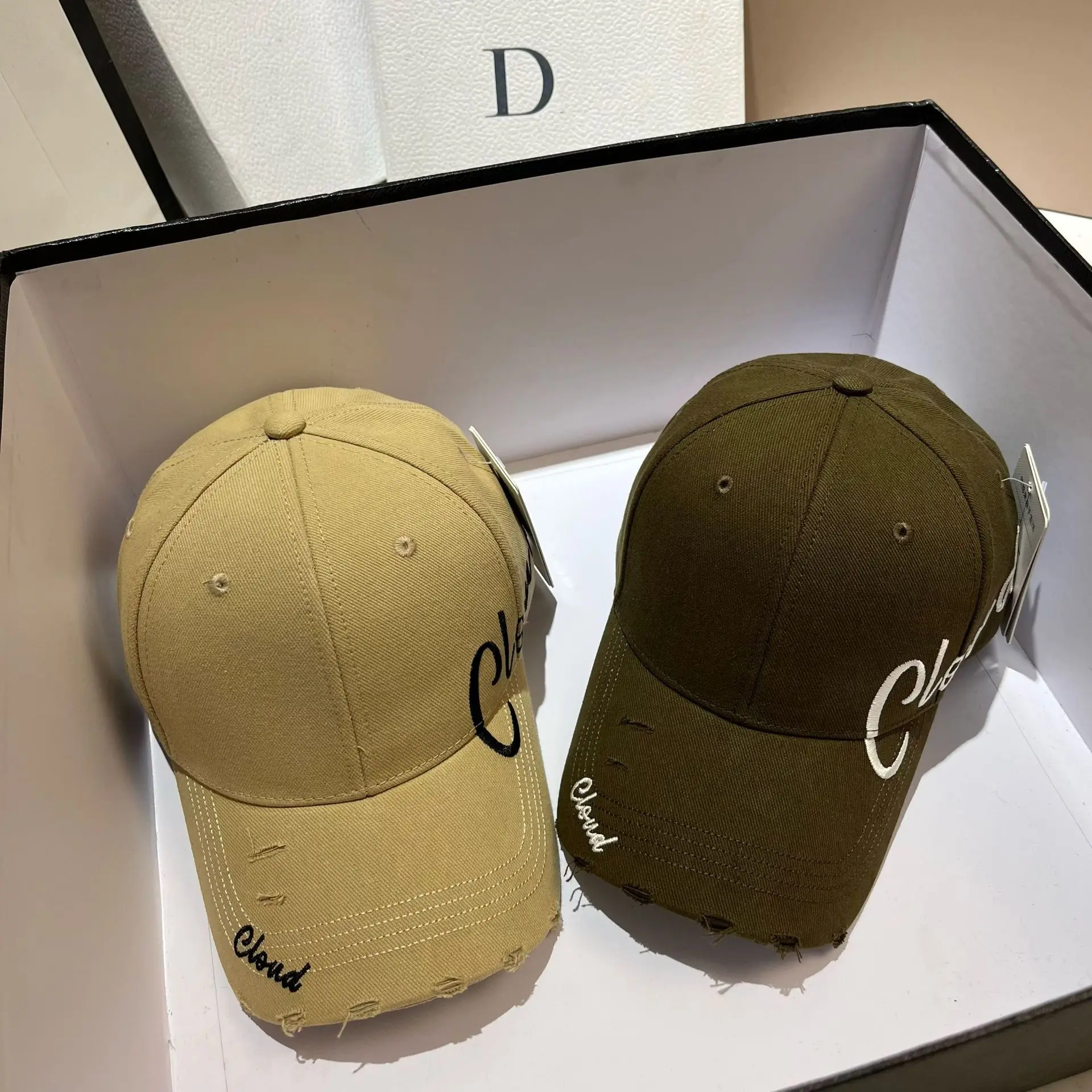 Vintage Brief Stickerei Baseball kappe verstellbare große Kopf Outdoor-Sport Wandern Hip-Hop-Hut vielseitige Mode Snapback Sonnen hüte