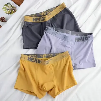 3Pcs Männer Höschen Atmungsaktiv U Konvexen Männlichen Unterhose BoxerShorts Mann Unterwäsche Für Image