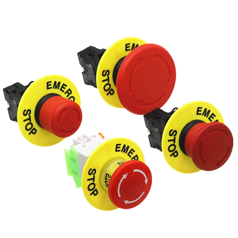 22 mm roter Pilzkopf-Not-Aus-Schalter XB2 LAY37 NO/NC Alarmknopfschalter Image