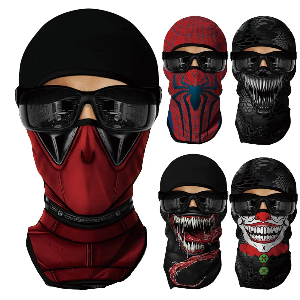 Deadpool Spiderman Sturmhaube Maske Cosplay Sommer Superheld Venom Motorrad Gesichtsschutz Schutz Bandana Abdeckung Atmungsaktive Maske Image