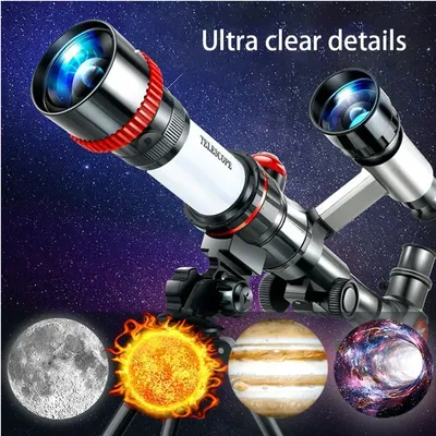Astronomical Telescope with Aluminum Tripod Monocular Telescope 90 Degree Portable Telescope for Kids and Beginners