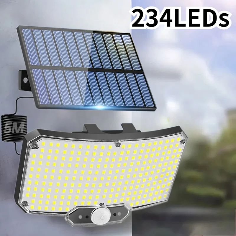 LED-Solar-Sicherheitsleuchten, Bewegungsmelder, LED-Flutlicht für den Außenbereich, IP65, wasserdicht, geteilte Wandleuchte für Garten, Garage, Hoftor