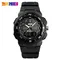 SKMEI 1454 uomo orologi militari uomo cinturino in PU orologio da polso orologi al quarzo doppio orologio da uomo orologio sportivo all