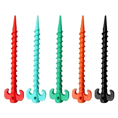 10Pcs Camping Tent Stakes Tent Heavy Duty Tent Nails Plastic Screw Tent Pegs for Fixing Camping Tent Rain Tarps Outdoors