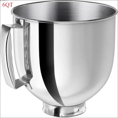 Stainless Steel Mixer bowl Fit for KitchenAid 6 QT Tilt-Head Mixer, Mixing Bowl with Handle.