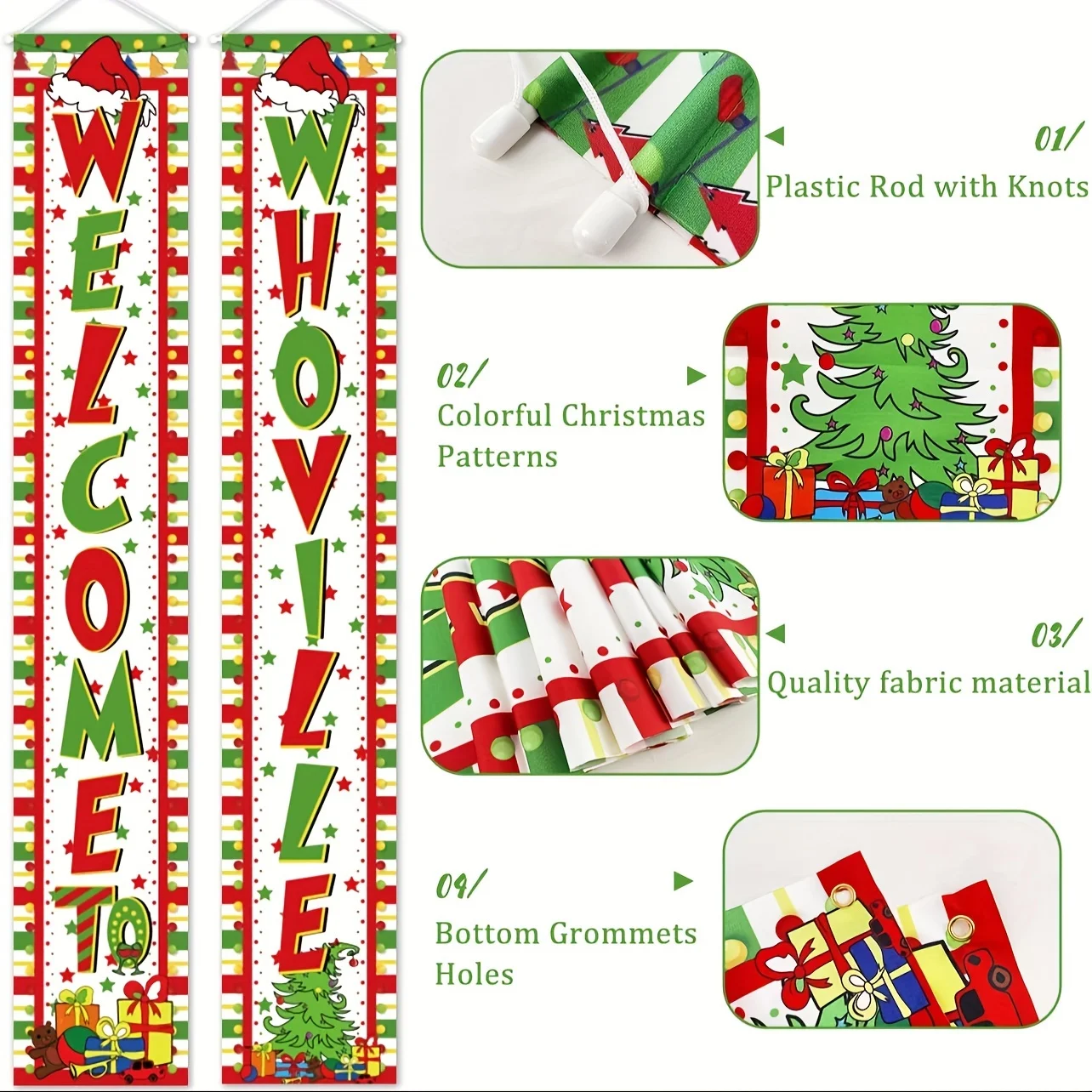 Whoville Weihnachts dekorationen Weihnachts veranda Zeichen-Willkommen zu Who ville Weihnachts tür Dekorationen hängen Banner Hintergrund Image