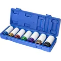 Jeu de douilles d'écrou à cosse d'entraînement de 1/2 pouces, jeu de douilles de roue, jeu de douilles d'écrou à cosse à percussion, jeu de douilles à paroi fine avec coloré