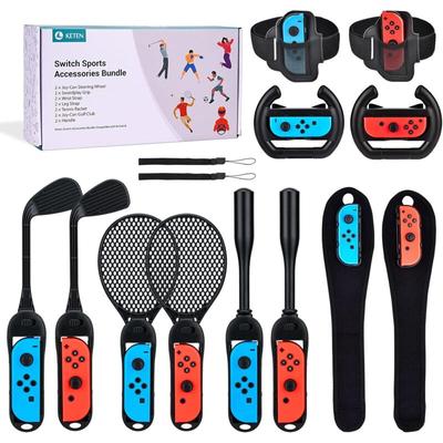 Ns Switch Sports Accessories Bundle,14 in 1 Accessories Kit for Switch Sports Games, Steering