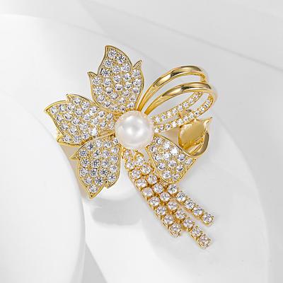 Women's Brooches Flower Shape Stylish Simple Brooch Jewelry Golden For Work Daily