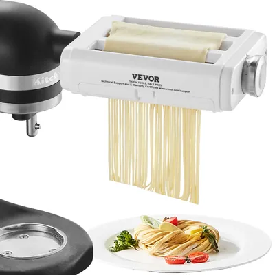 VEVOR Pasta Attachment for KitchenAid Stand Mixer 3-IN-1 Stainless Steel Pasta Roller Cutter Set