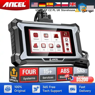 ANCEL DS200 OBD2 Automotive Scanner 4System Diagnostic Tool DPF Regen A/F TPMS Airbag ABS Oil SAS