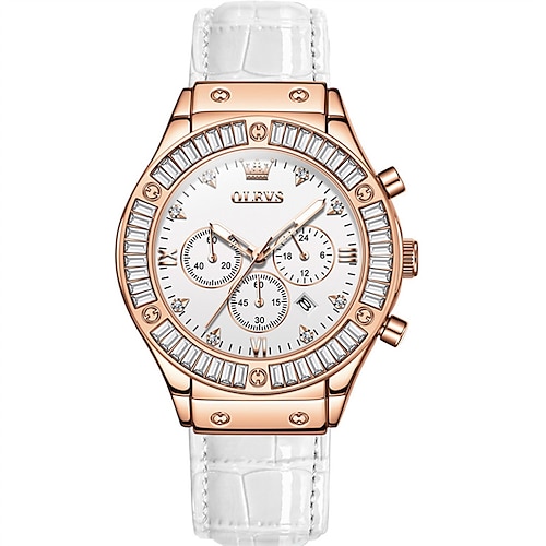 neue Olevs Olevs Marke Mode Gürtel Damen Quarzuhren Chronographen Kalender 24 Stunden leuchtende einfache Freizeit Sportuhren Diamanten wasserdichte Sport Damen Armbanduhren