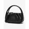 hellblaue Handtasche aus Kunstleder mit gerüschtem Design und Tragegriff oben – stilvolle Handtasche für Damen, ideal für legere Ausflüge und den täglichen Gebrauch