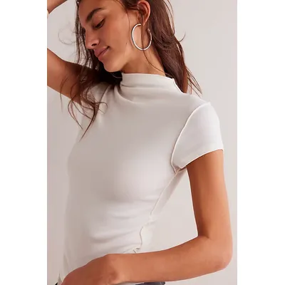 We The Free Lola Tee at Free People in Clean Ivory, Size: Large