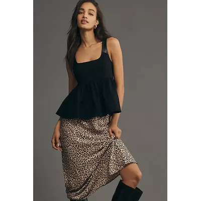 By Anthropologie Buckle Racer Back Babydoll Halter Top