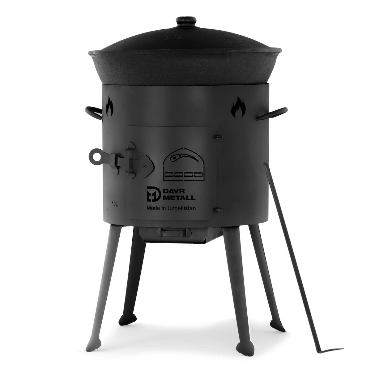 4BIG.fun Ø36 Uchag 2mm stahl Utschak Utschag Kochen im Freienofen 12L Kazan Eben Kasan Feuerstelle Feldküche Außenküche Eintopfofen Gulaschkanone Image