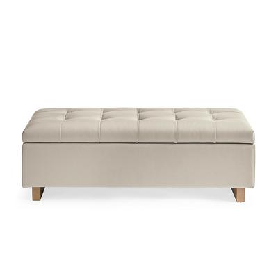 Liam Storage Bench - Bonded Leather, Marbled Dove Grey - Grandin Road
