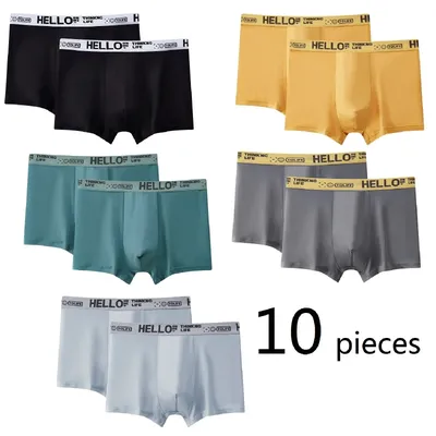 10 Stücke Männer Boxer 10 Farben Mischen Weiche Mode Sport Casual Shorts Unterhosen Sexy Image