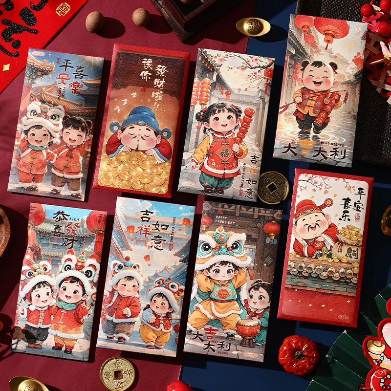 6/12 2025, Neujahr, rotes Paket, Frühlingsfest, Glücksgeld, Mondneujahr, nationaler Trend, Illustration, Gott des Reichtums, Drachentanz Image