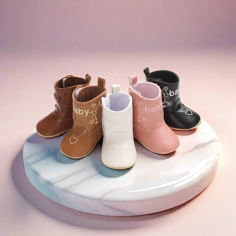 Retro Winter neue Herren-und Damen stiefel pu bedruckte Kinder stiefel Gummis ohle Anti-Rutsch-Kinderschuhe 0-18m