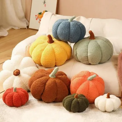 Simuliertes Kürbis kissen, Halloween-Kürbis-Wurf kissen kissen, 3d kürbis förmiges Kissen, Herbst dekorationen gefüllte Kissen Image