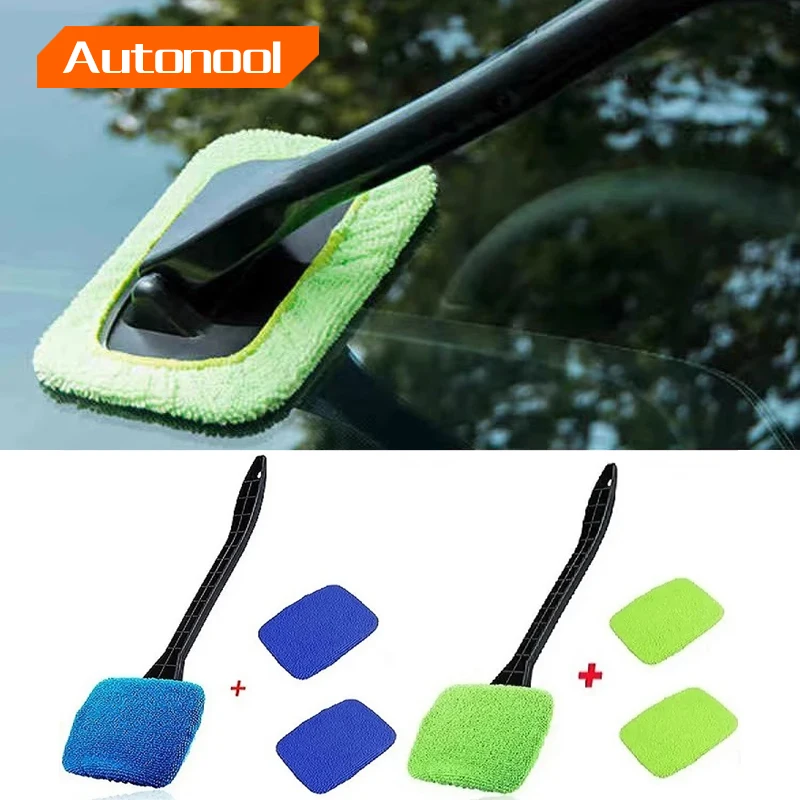 Auto Windschutz scheibe Reinigungs bürste Kit Auto Fenster wischer Home Glas entleeren Staub tuch mit langem Griff Reiniger Bürste Wasch werkzeug Image