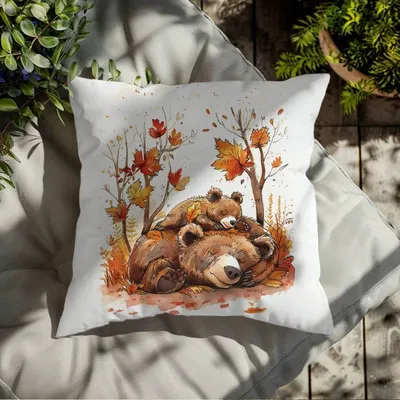 Herbst Themen Kissenbezug Bär Sonnenblumen Druck Wohnzimmer Schlafzimmer Kissen Home Office Hotel Image