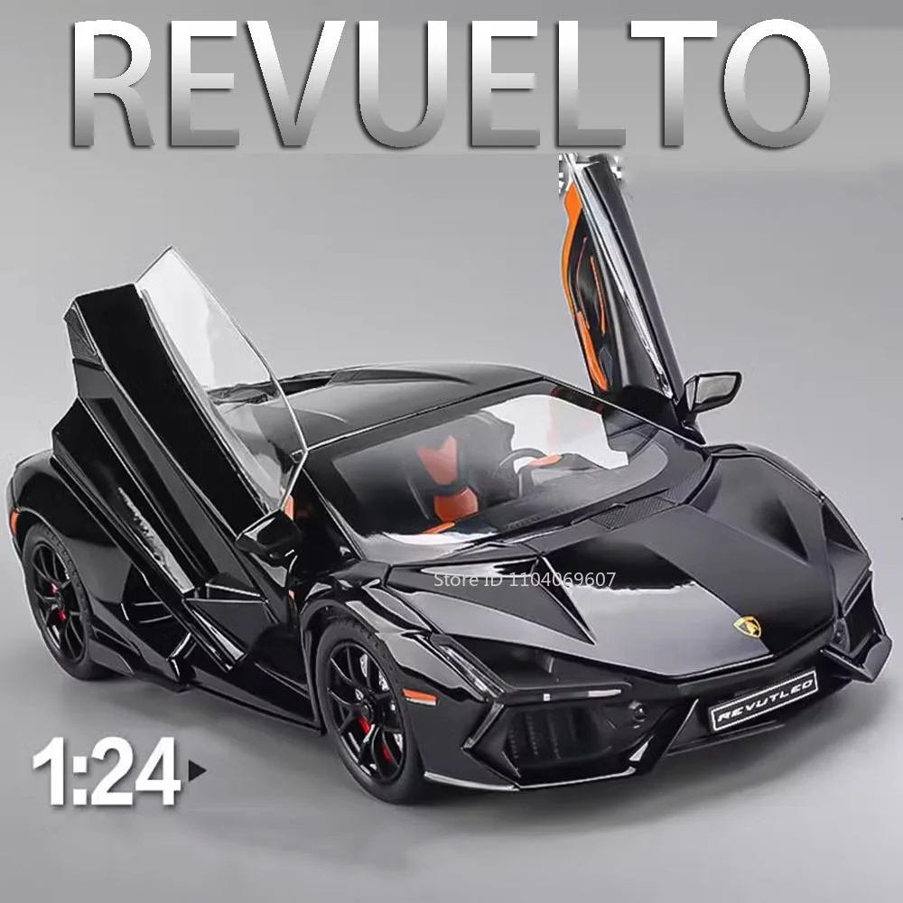 1:24 Revuelto Legierungs-Druckguss-Auto, Spielzeugmodelle, Sportwagen, 4 Türen, geöffnet, Ton, Licht, Rückzug, Sammelfahrzeuge für Kinder, Geschenke Image