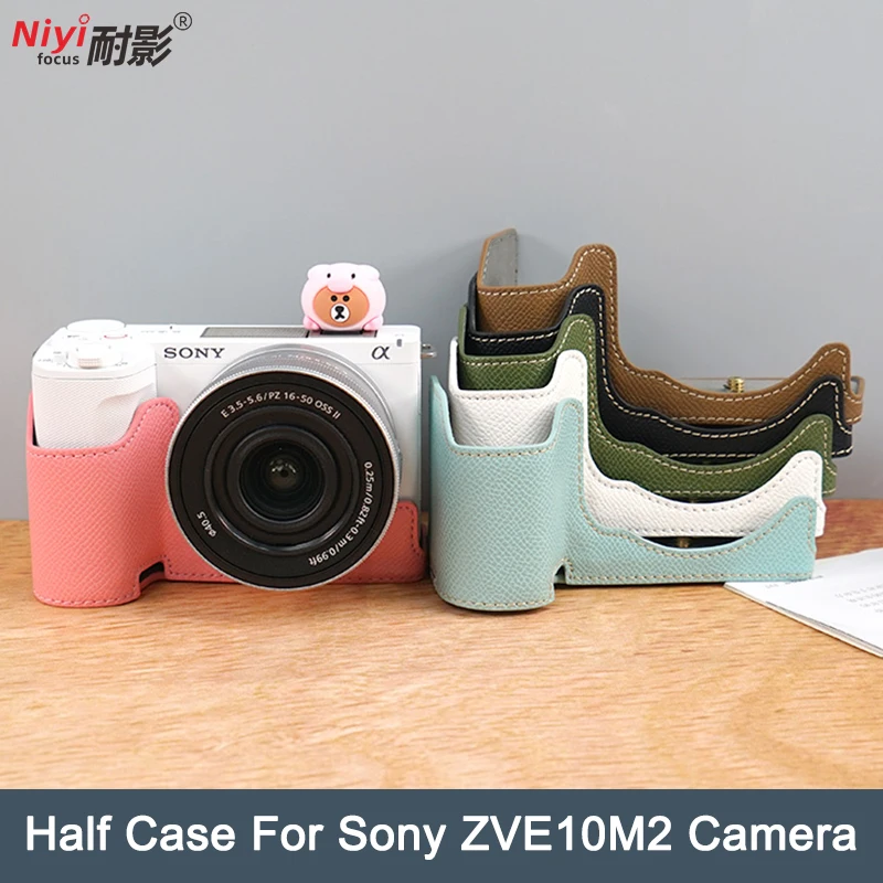 Kamera-Halbetui für Sony ZVE10 II ZV-E10 Mark II, Schutzgrundplatte, raue Abdeckung, Basis, Schulter, Umhängeband, Objektivtasche Image